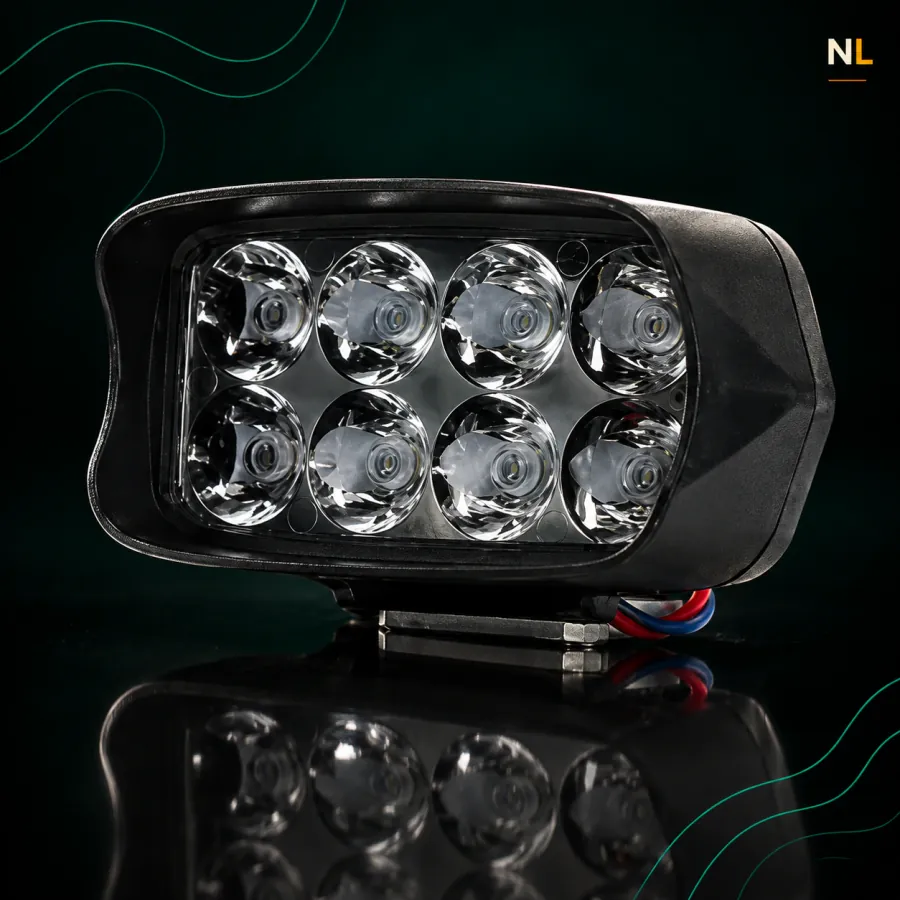 FARO RECTANGULAR 8 LED ECONOMICO MOTO