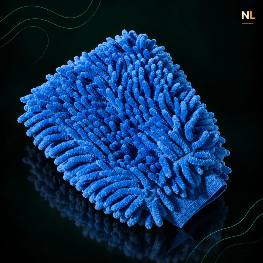 Manopla de microfibra grande doble pelo premium