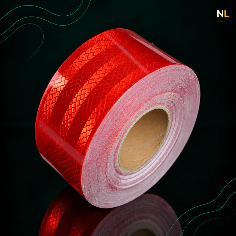 Rollo cinta reflexiva roja 7cm X 47 5 Mts