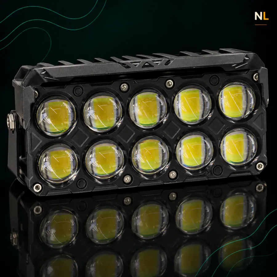 Faro 10 Led Lupa 2 Filas 12/24v