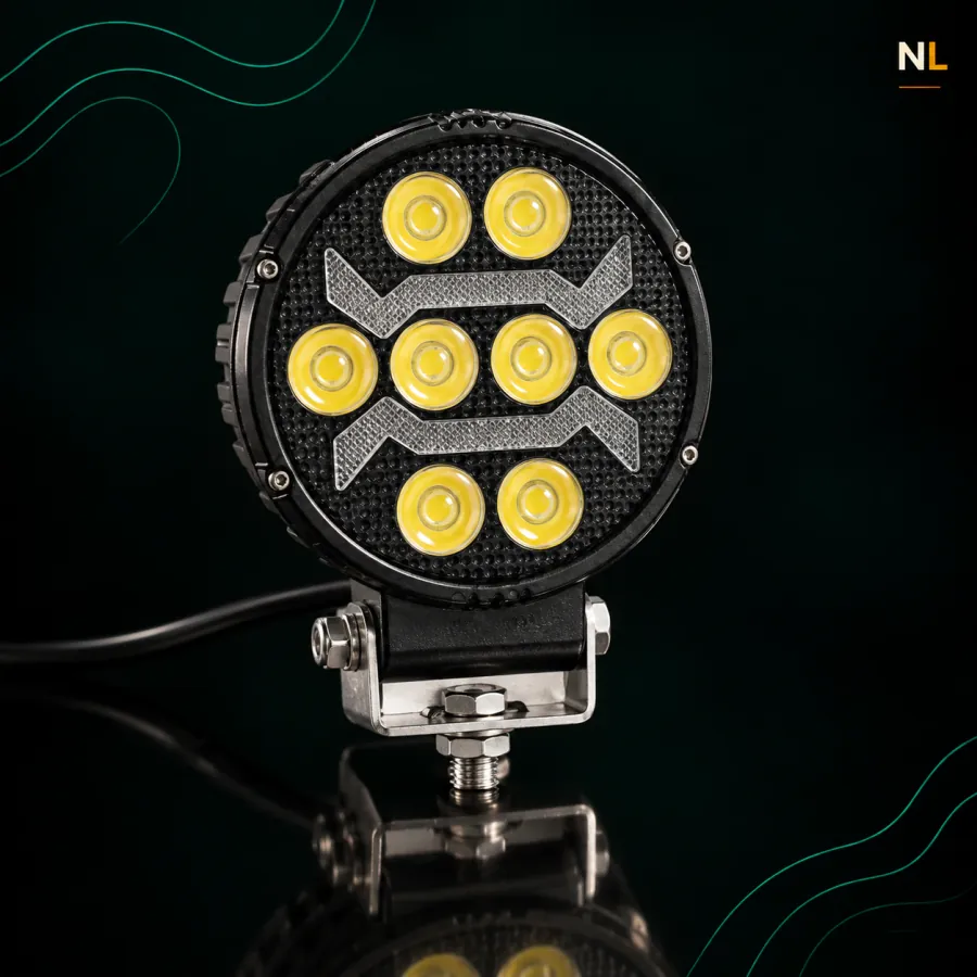 Faro Led Redondo Super 8 Leds 12/24v