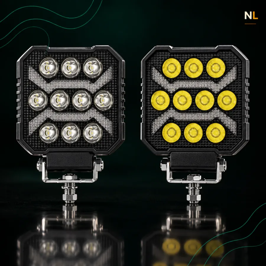 Faro 10 Led Super Cuadrado 12/24v