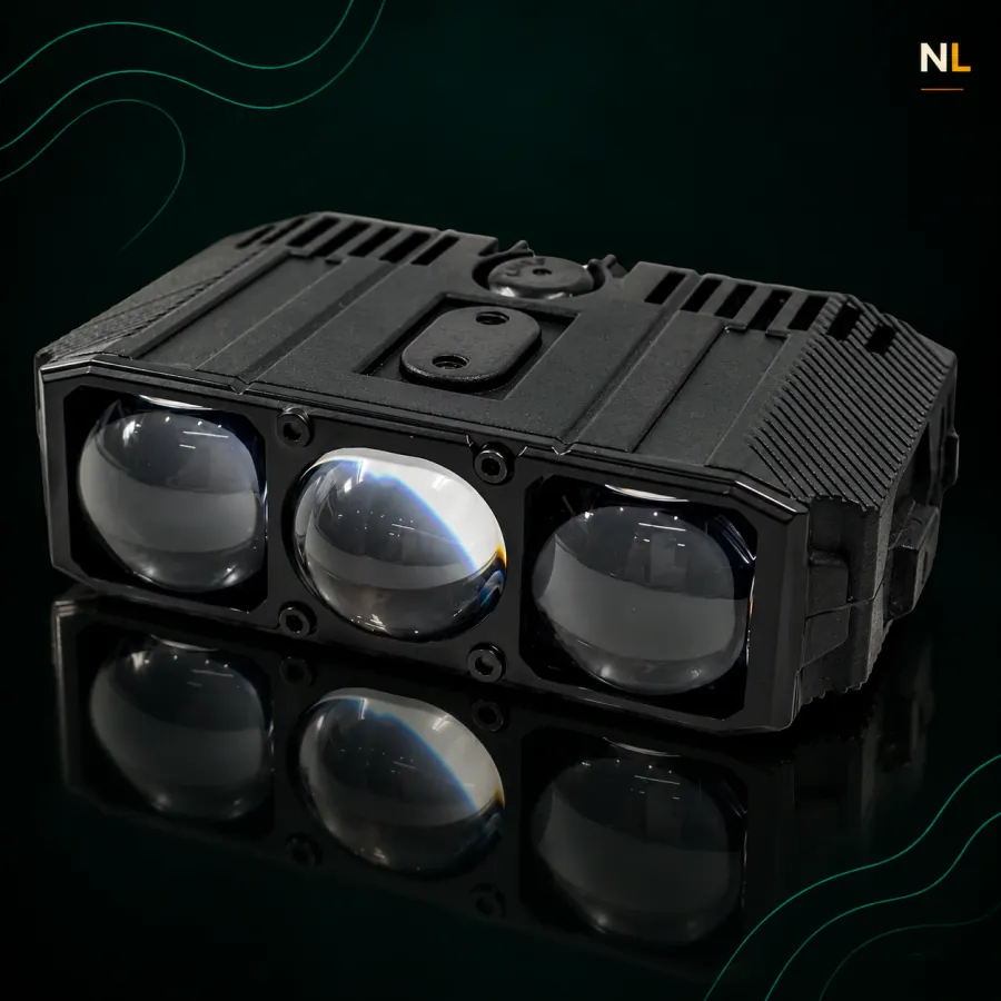 Faro 3 Led Lupa Luz Potente Premium Black x Par