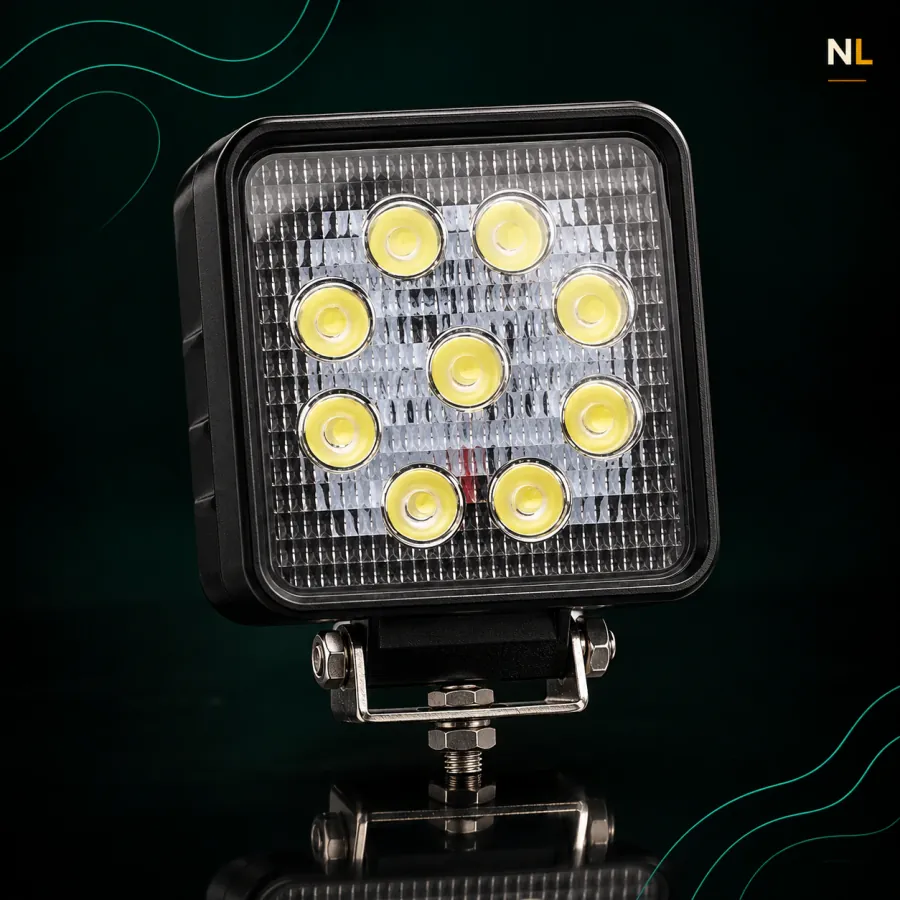 Faro Led Cuadrado 9 Leds 48W 12/24V 8cm mini